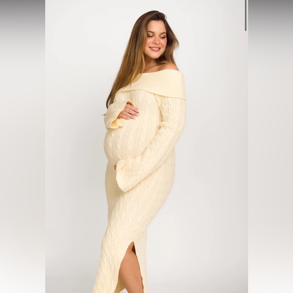 Worth Collective Off the Shoulder Sweater Dress - Maternity - Picture 1 of 3